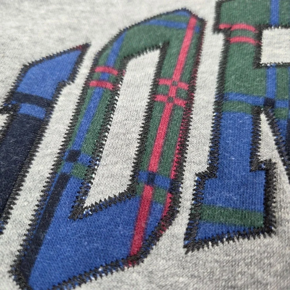 Mens Nike Air Jordan Essential Holiday Fleece Crewneck Sweatshirt Plaid Gray 3XL